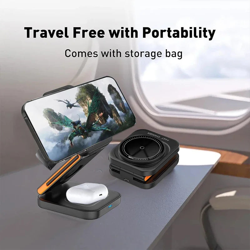 Station de charge pliable 3 en 1