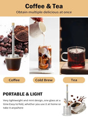 Filtre à café et à thé réutilisable en acier inoxydable.