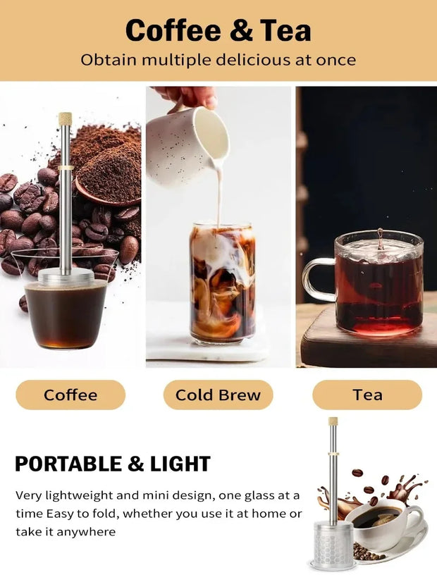 Filtre à café et à thé réutilisable en acier inoxydable.