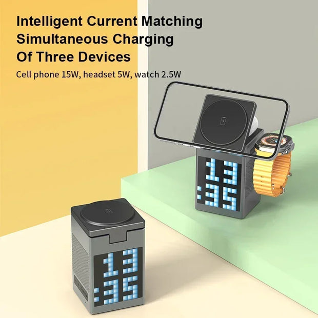 Chargeur et haut-parleur magnétique sans fil 6 en 1