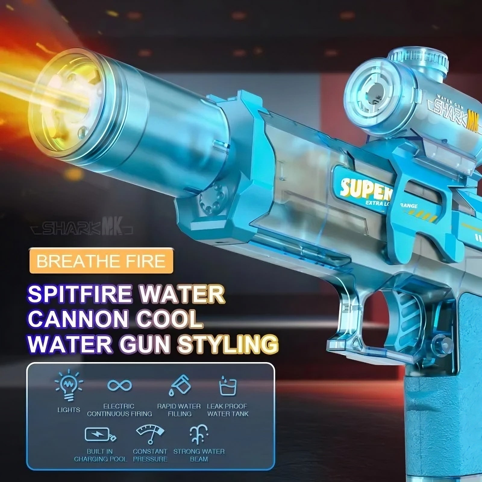 Pistolet à eau LED lumineux
