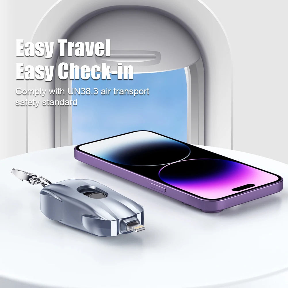 Chargeur de téléphone portable d'urgence avec porte-clés et batterie externe