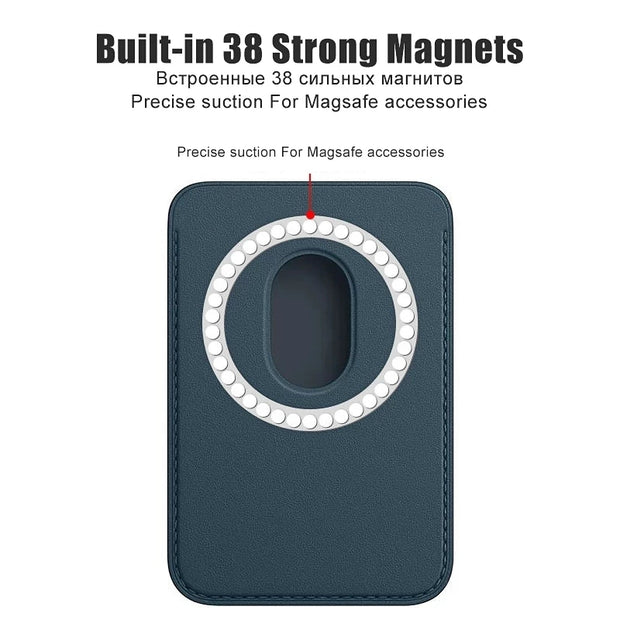 Porte-cartes magnétique en cuir pour iPhone pour MagSafe