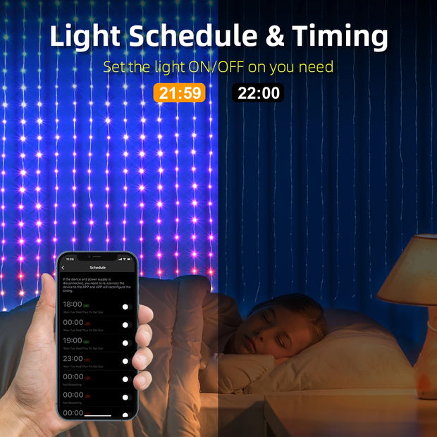 Rideau lumineux à 400 LED