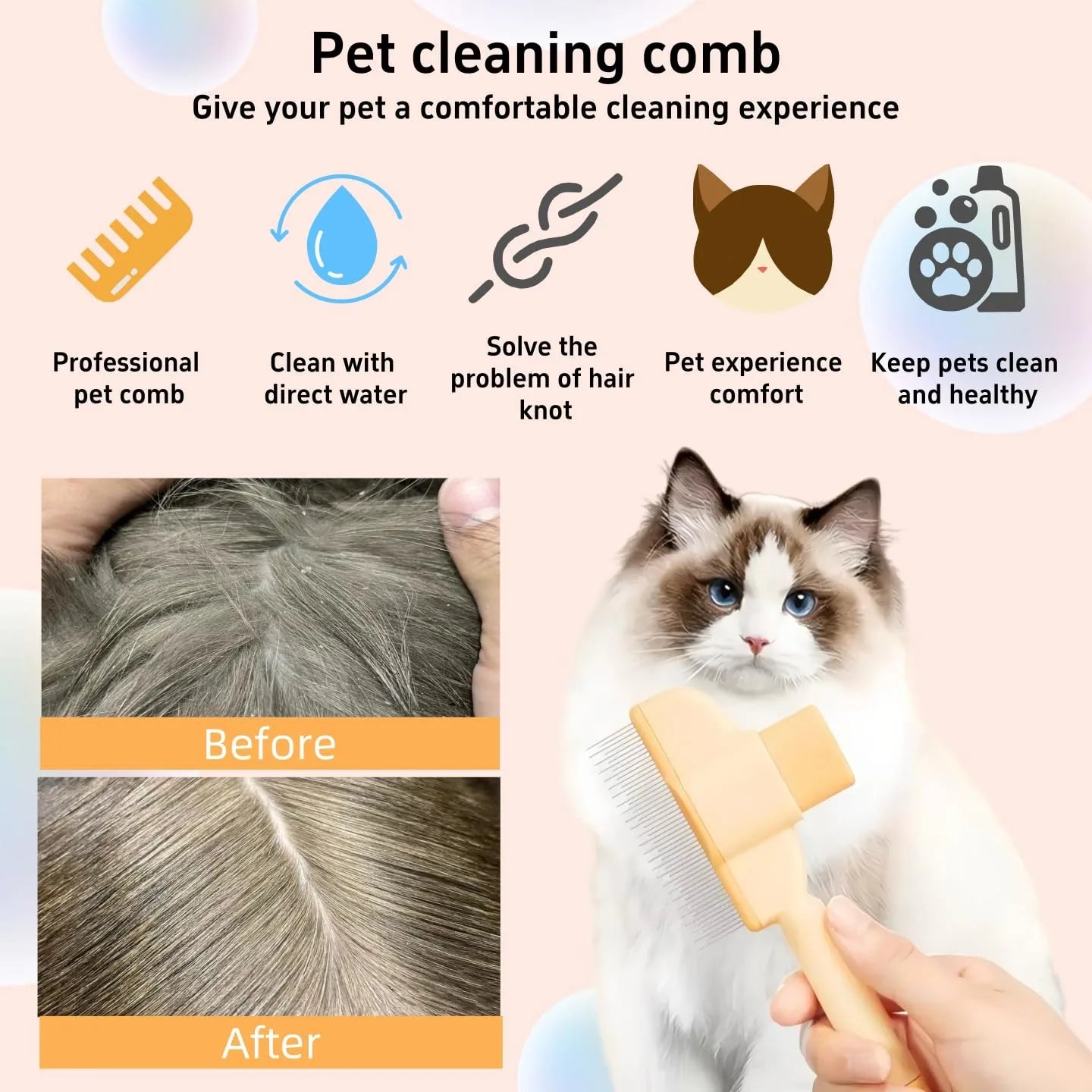 Peigne à poils d'animaux et à puces