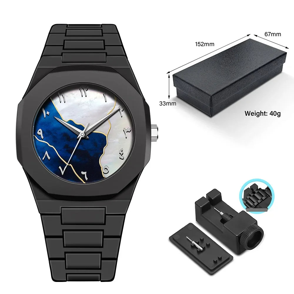 Montre minimaliste à chiffres arabes.                           Minimalistic Arabic Numerals Watch