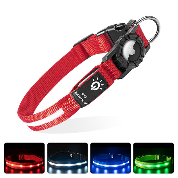 Collier LED pour chien avec support Air tag