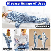 Couverture de couchage portable en forme de requin.