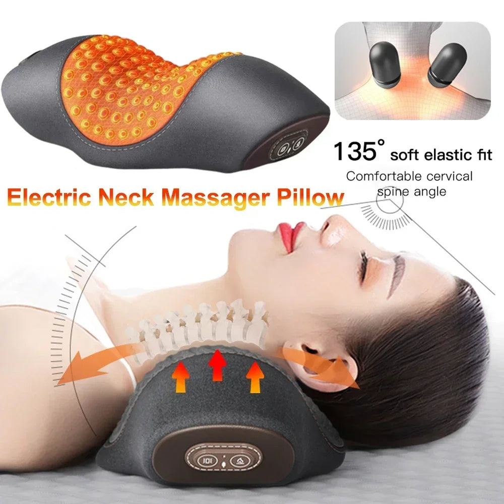 Coussin de massage électrique pour le cou, chauffant et vibrant