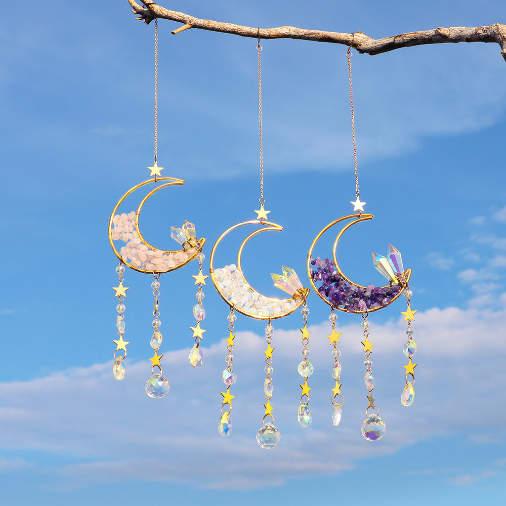 Prisme décoratif attrape-soleil en cristal de lune.