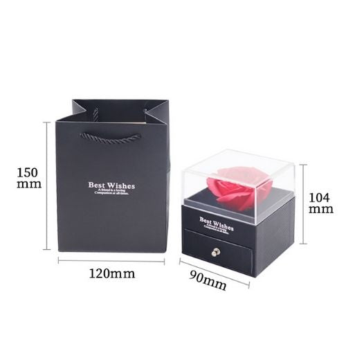 Rose préservée avec collier