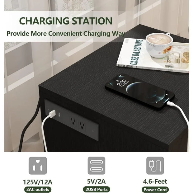 Table de chevet avec serrure RFID