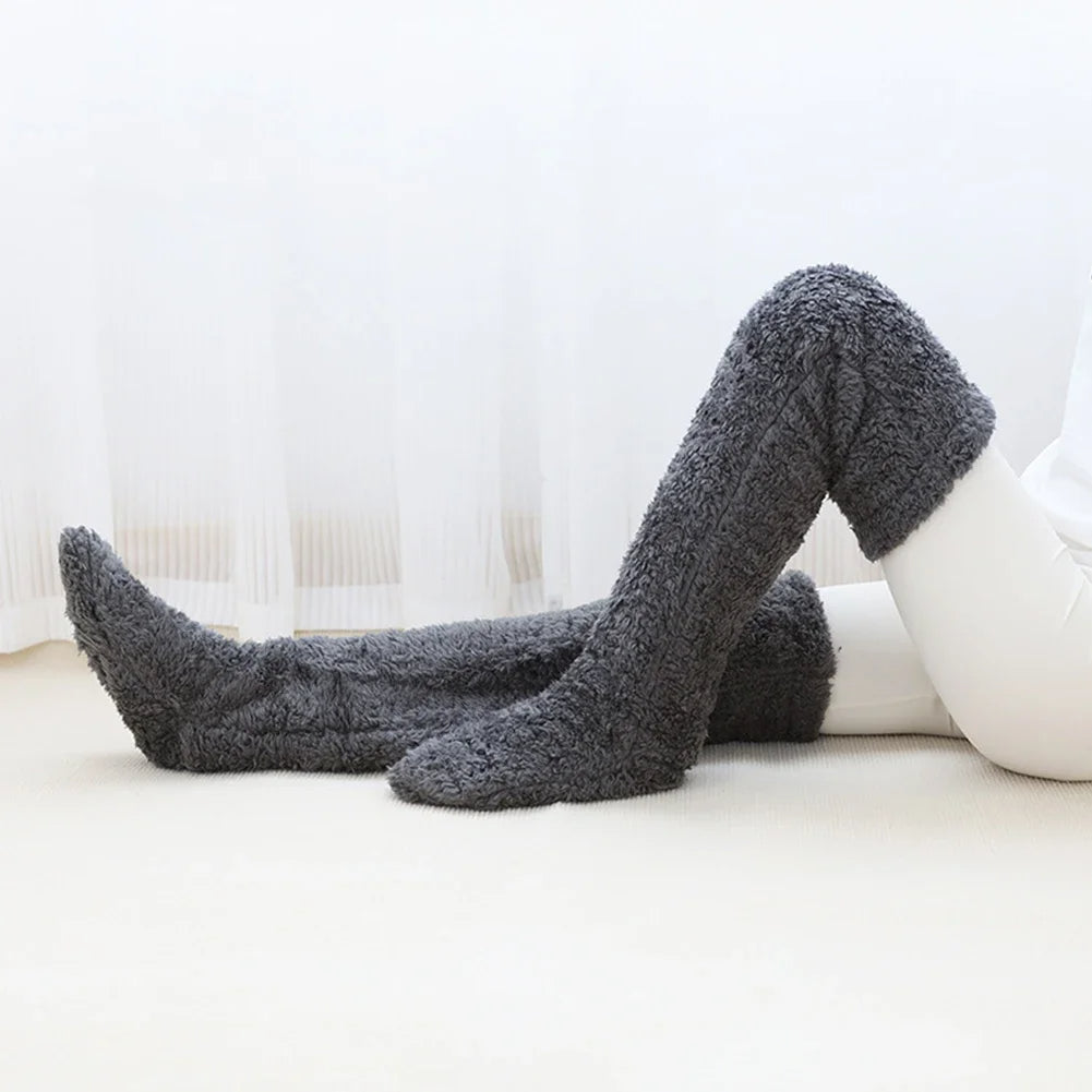 Bas chauffants pour les jambes en peluche