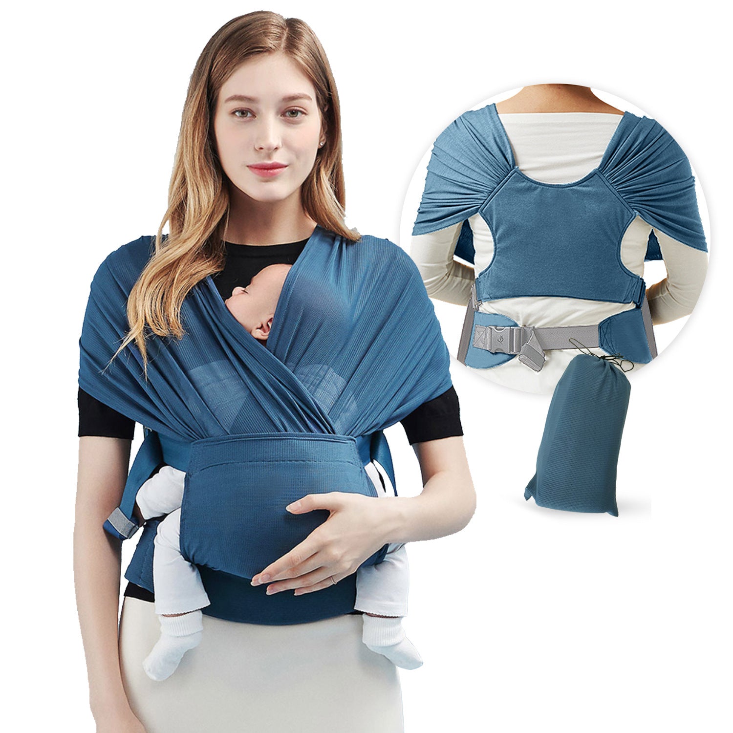 Porte-bébé extensible en écharpe