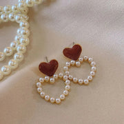 Boucles d'oreilles vintage en perles style CC