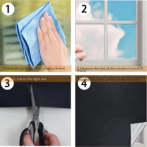 Stores occultants plissés auto-adhésifs.