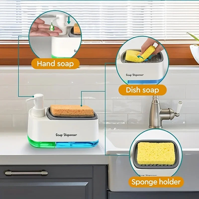 Ensemble de distributeur de savon double 3 en 1 3-in-1 Dual Soap Dispenser Set