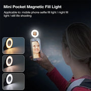 Anneau lumineux LED magnétique à clip pour smartphone.