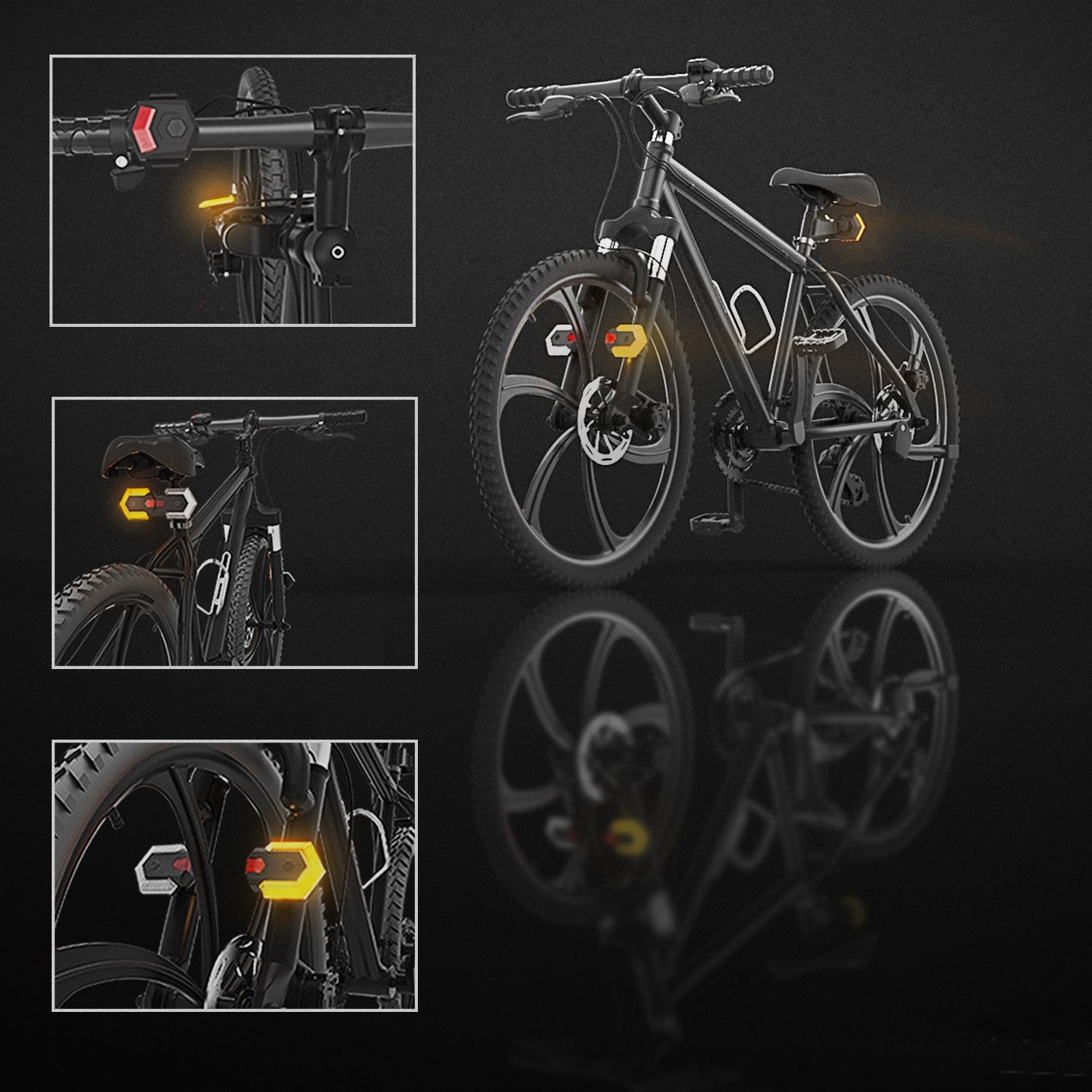 1 jeu de clignotants intelligents pour vélo