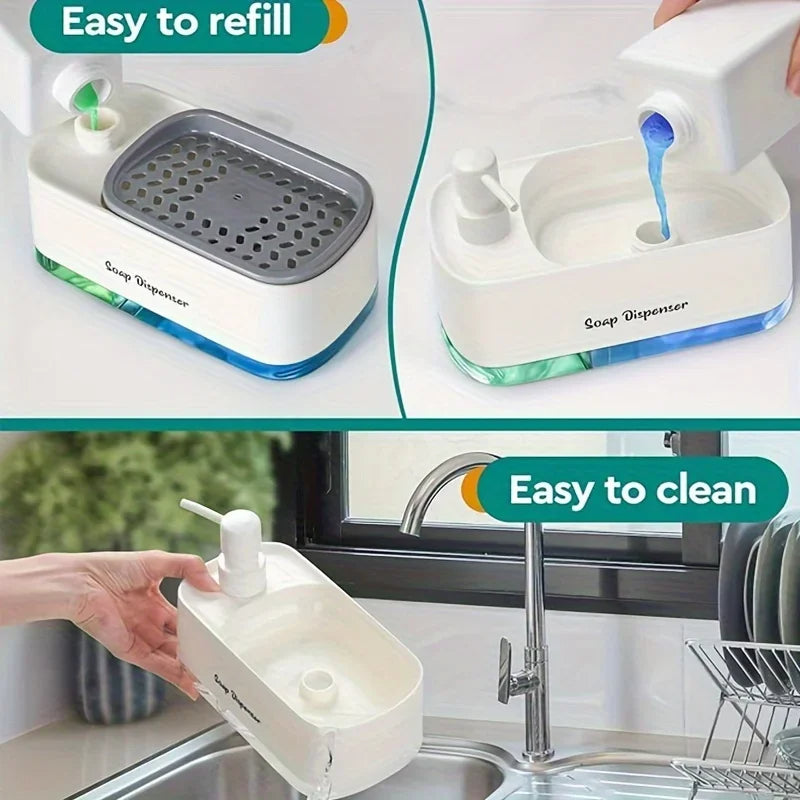 Ensemble de distributeur de savon double 3 en 1 3-in-1 Dual Soap Dispenser Set
