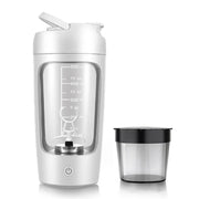 Shaker électrique pour protéines avec récipient pour poudre.