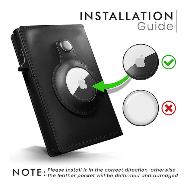 Portefeuille en cuir Smart Air Tag