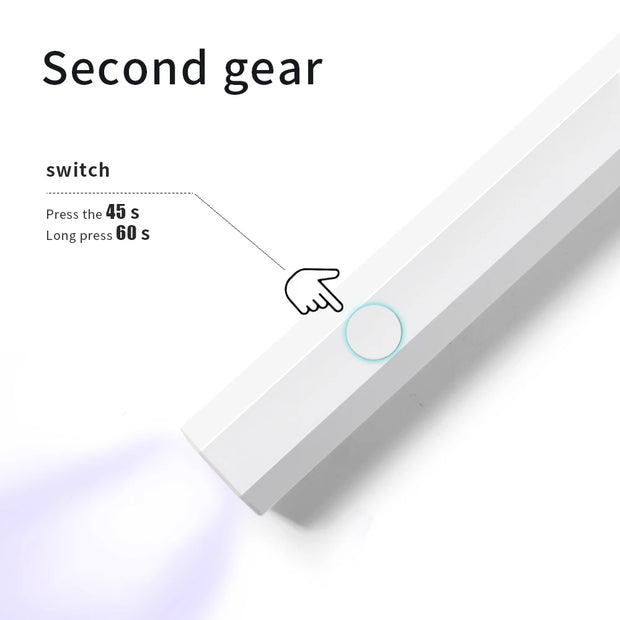 Bâton de lampe de photothérapie pour vernis à ongles à séchage rapide.                                      Quick Dry Nail Polish Phototherapy Lamp Stick