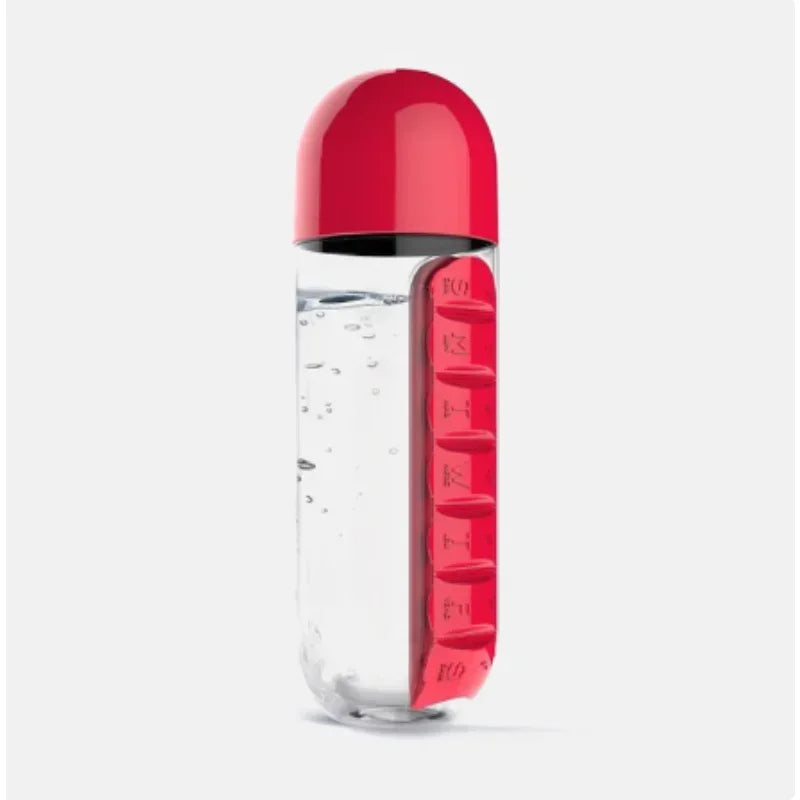 Bouteille d'eau avec pilulier Water Bottle With Pill Organizer