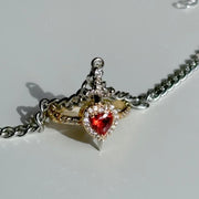 Ensemble bague cœur et bracelet épée