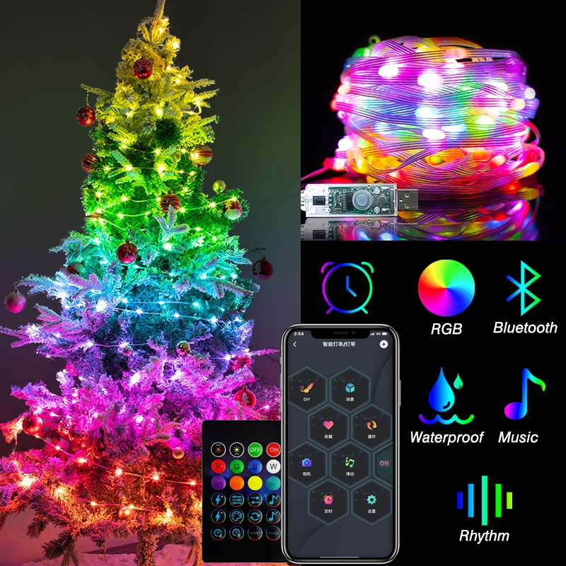 Lumières LED pour sapin de Noël à contrôle total