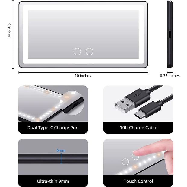 Miroir de maquillage de voiture