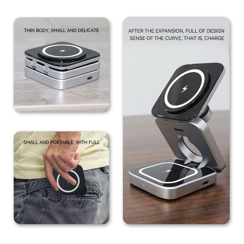 Chargeur sans fil pliable 3 en 1 portable