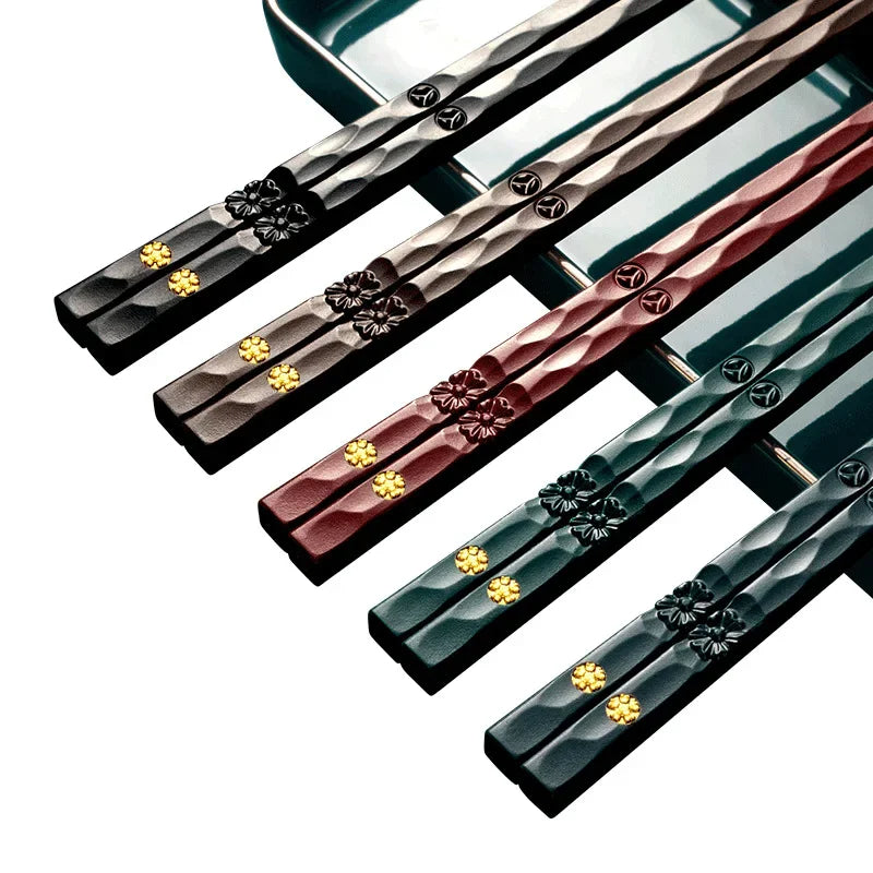 5 paires de baguettes japonaises antidérapantes de haute qualité