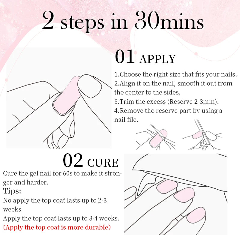 20 conseils pour un autocollant pour ongles en gel semi-durci dégradé French.