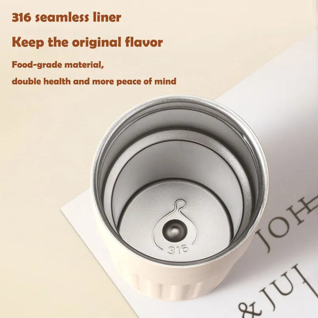 Tasse à café en acier inoxydable de 450 ml.