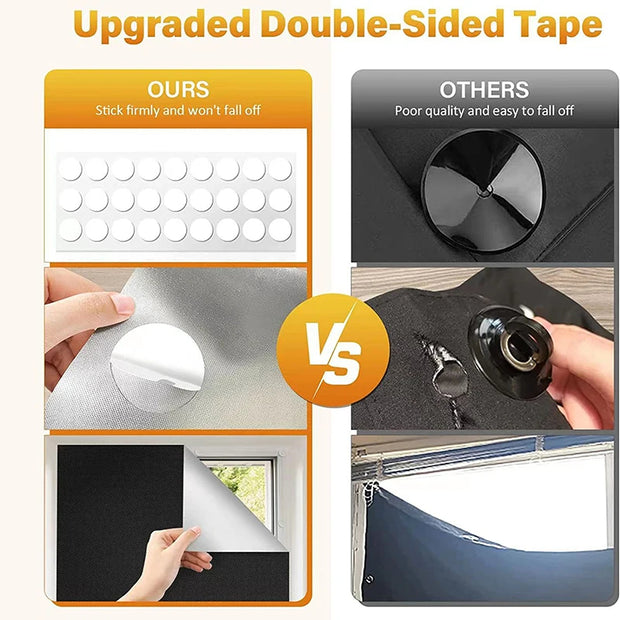 Stores occultants plissés auto-adhésifs.