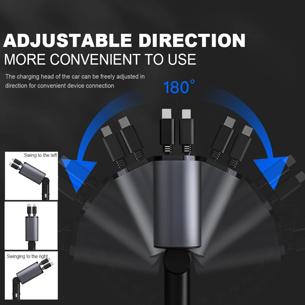 Chargeur de voiture rétractable