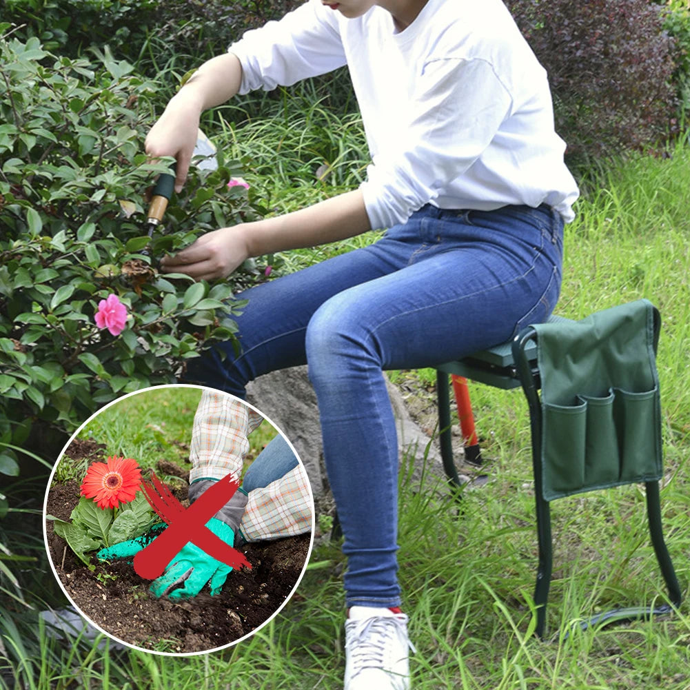 Chaise pliante de jardin avec repose-genoux