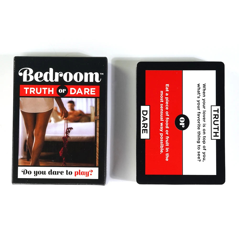 Jeu de cartes Action ou Vérité dans la chambre.