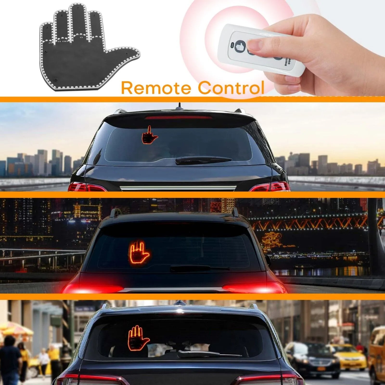 Geste de la main pour éclairage de voiture