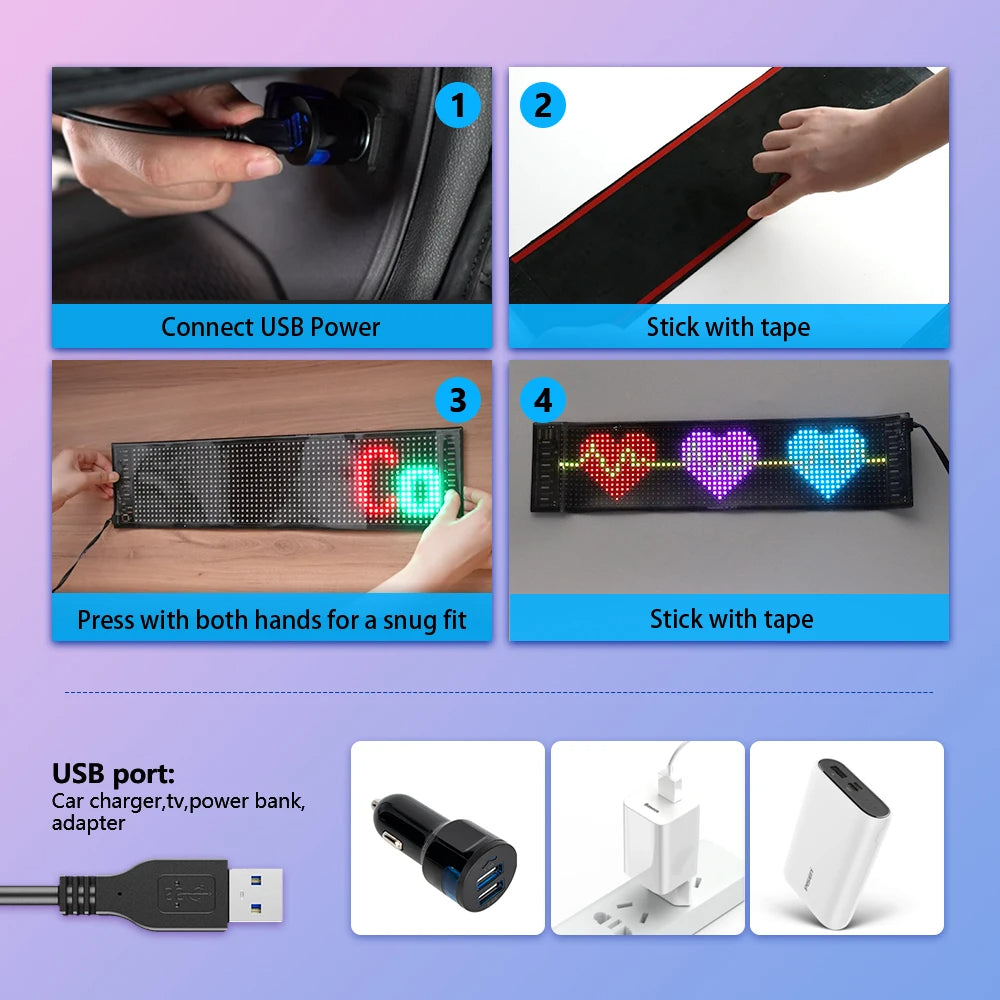 Panneau LED flexible pour voiture