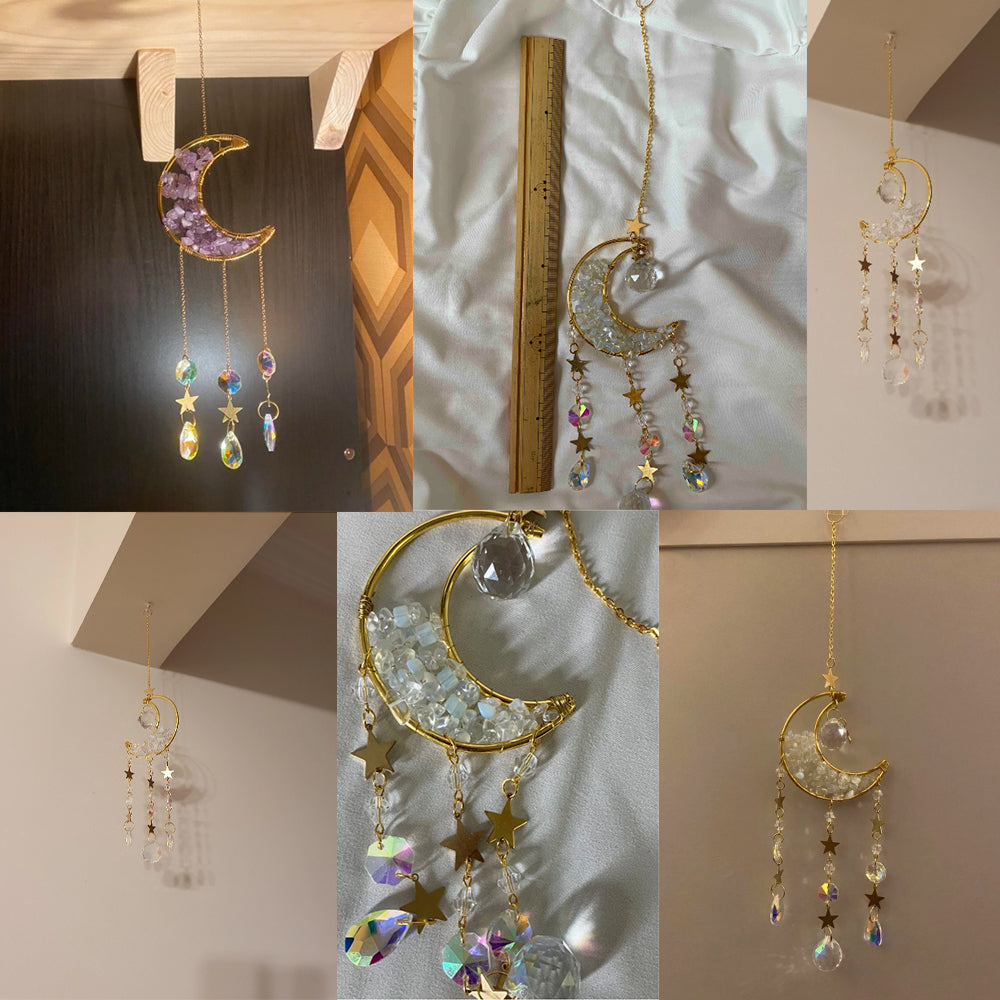 Prisme décoratif attrape-soleil en cristal de lune.