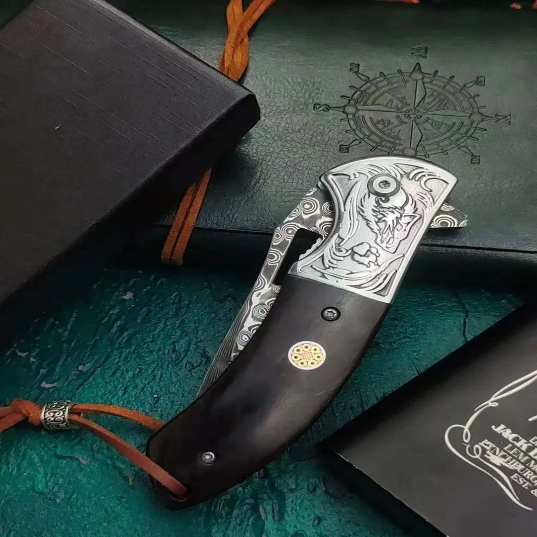 Couteau pliant en acier de Damas