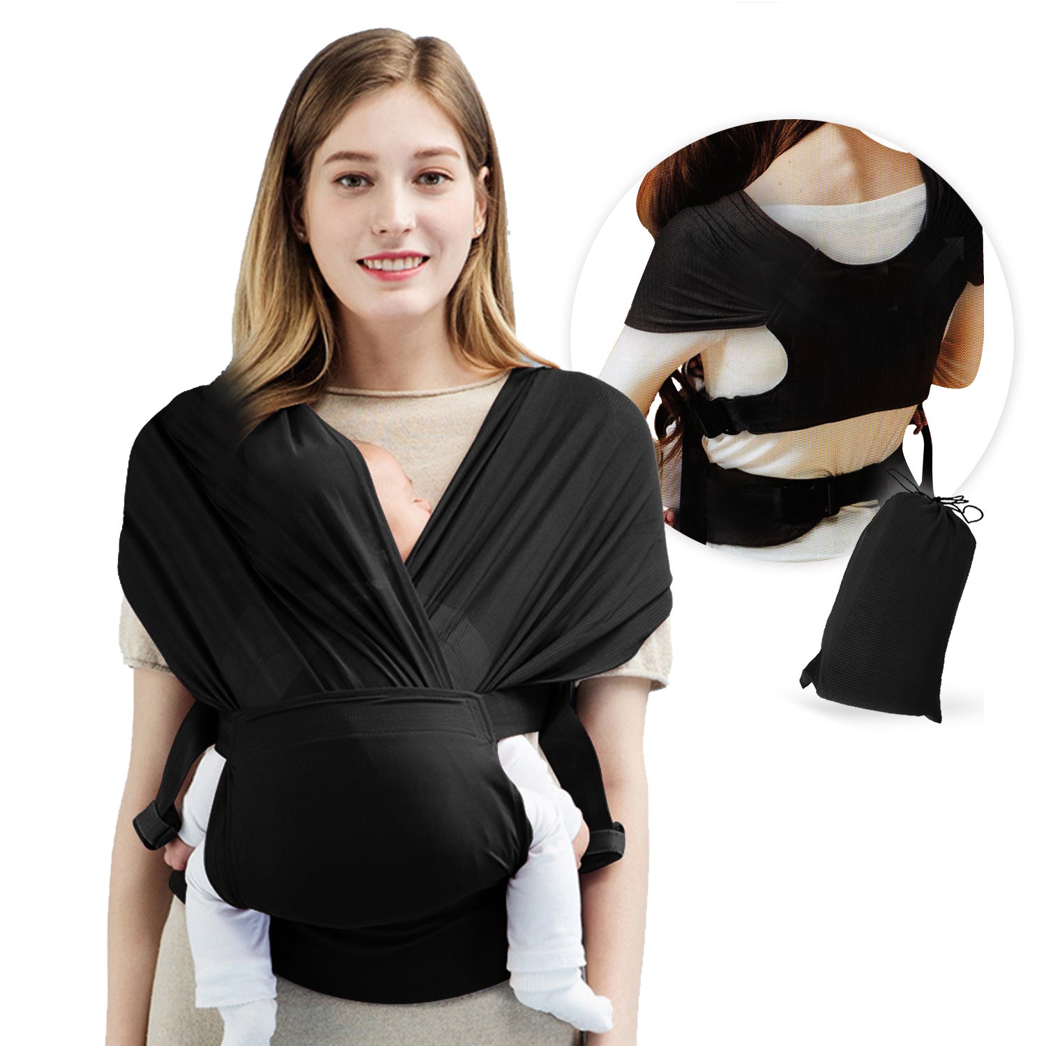 Porte-bébé extensible en écharpe
