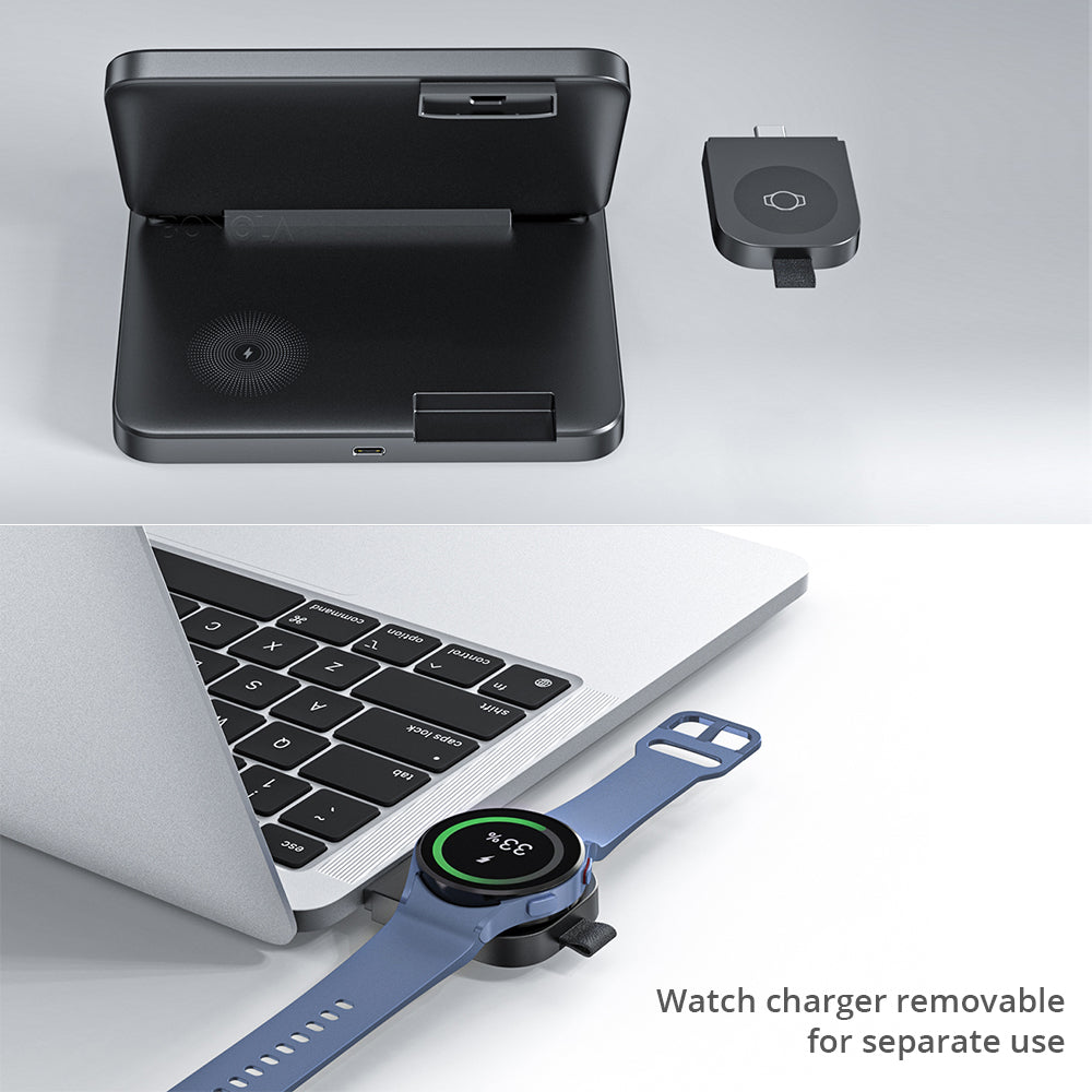 Station de charge sans fil pliable Bonola 3 en 1 pour Samsung Z Fold 3/Z Flip 4