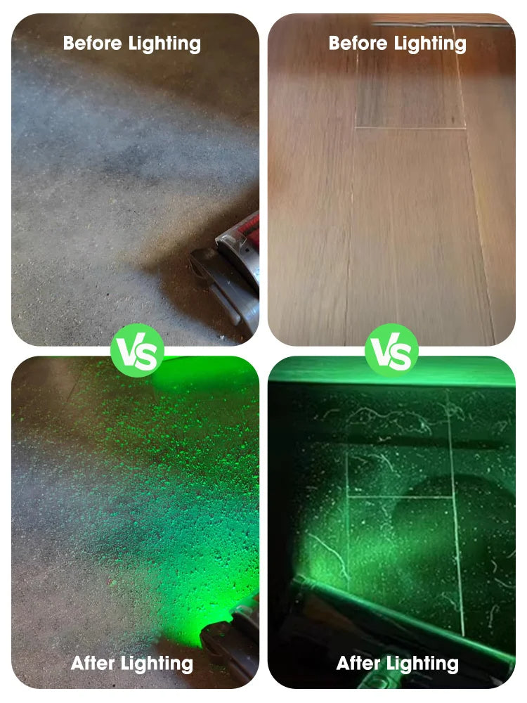 Accessoire laser à lumière verte pour aspirateur.