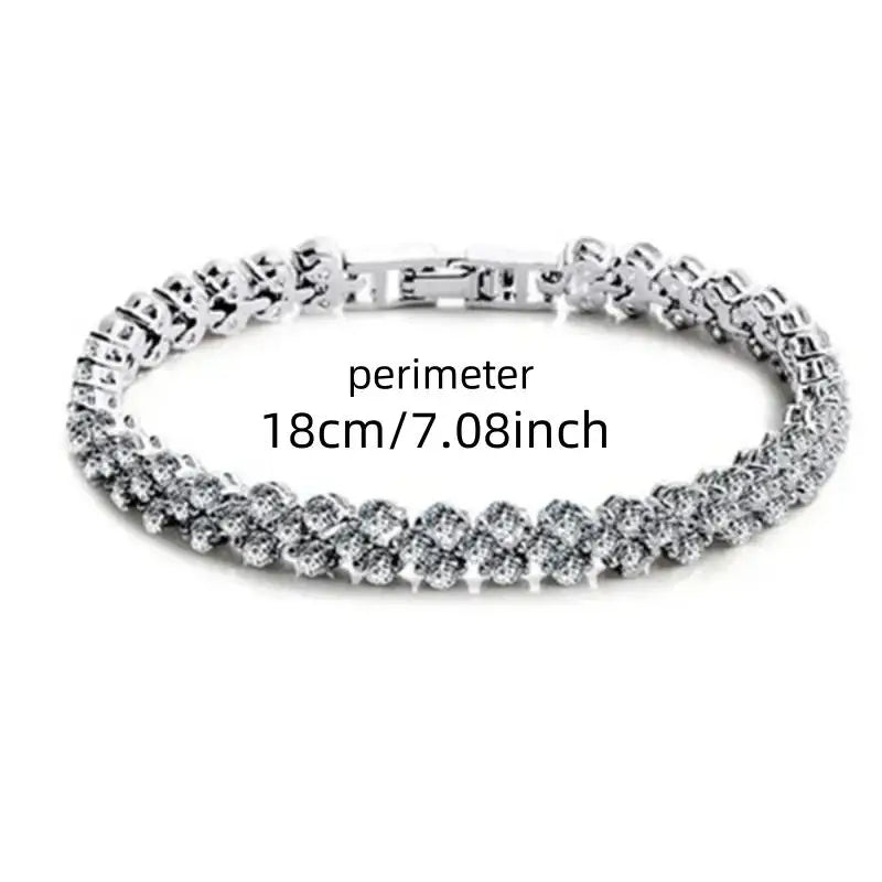 Bracelet chaîne géométrique en cristal romain de luxe.          Luxury Roman Crystal Geometric Chain Bracelet