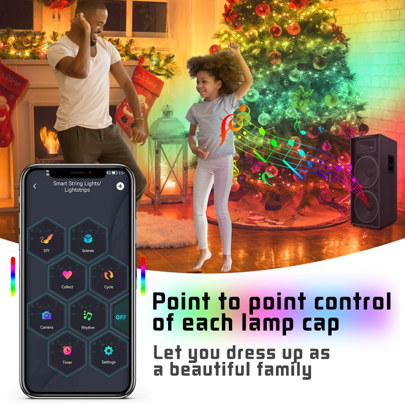 Lumières LED pour sapin de Noël à contrôle total