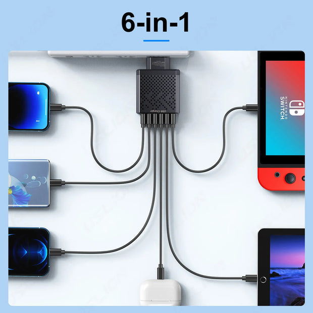 Chargeur USB 6 en 1