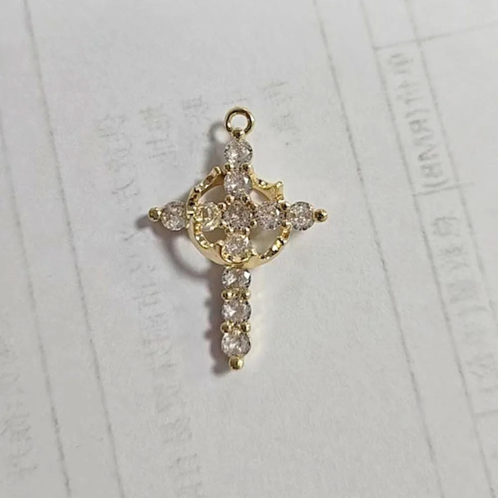 Collier couronne croisée rotative Rotatable Cross Crown Necklace